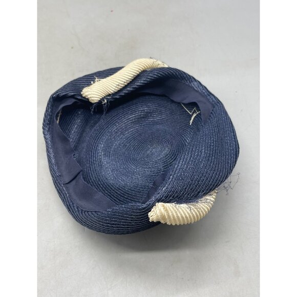 Vintage hat cap theater costume womens blue white Halloween one size READ - Picture 7 of 7